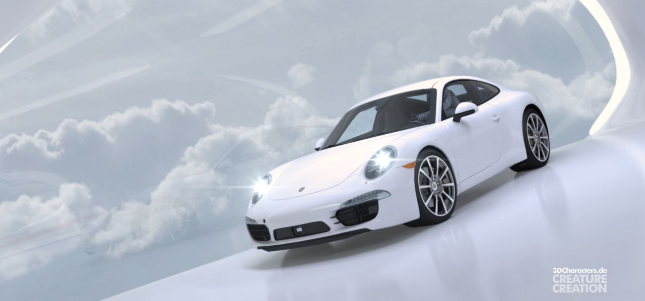 Porsche 911 white - 3D Product Visual